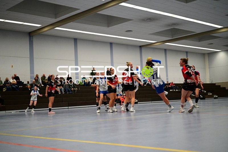 Spielerin von TVE - Edinger Haie bereitet Wurf vor