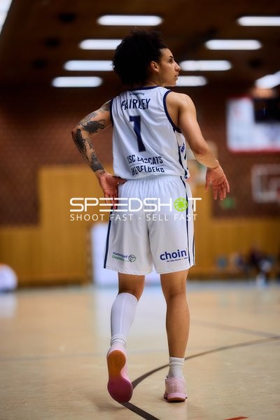 Charisse Fairley (1; USC BaseCats Heidelberg) auf dem Spielfeld