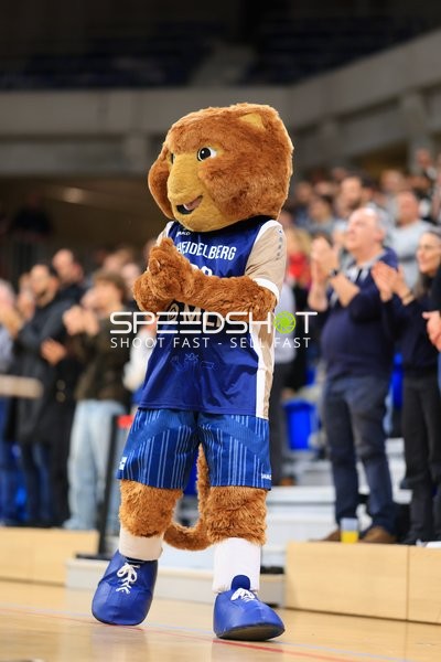 Maskottchen von MLP Academics Heidelberg auf dem Spielfeld