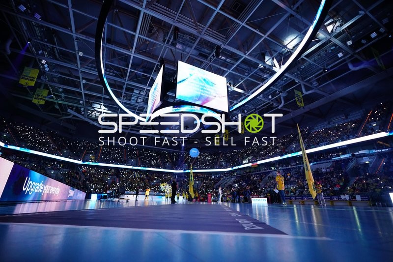 Fans von Rhein Neckar Löwen feiern in der SAP Arena