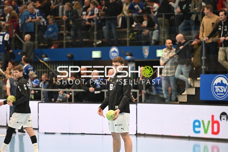 Spieler Lukas Zerbe (24; THW Kiel) auf dem Spielfeld