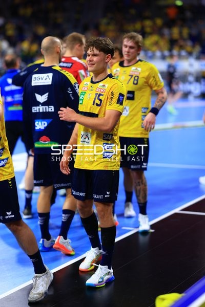 David More (15; Rhein Neckar Löwen) und Edwin Aspenbäck (78; Rhein Neckar Löwen) in Aktion