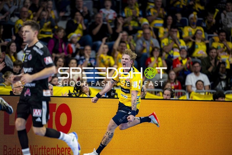 Edwin Aspenbäck (78; Rhein Neckar Löwen) und 44; Rhein Neckar Löwen in Aktion