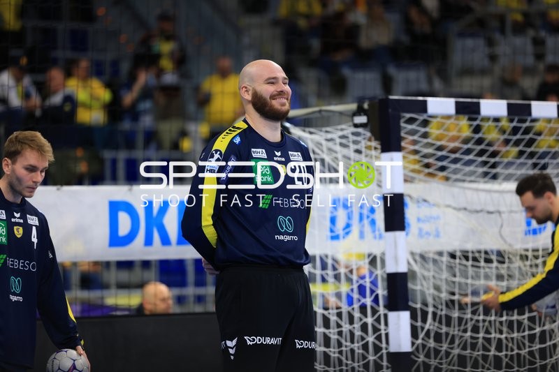Mike Jensen (20; Rhein Neckar Löwen) und Mathias Larson (4; Rhein Neckar Löwen) in Handball-Szene