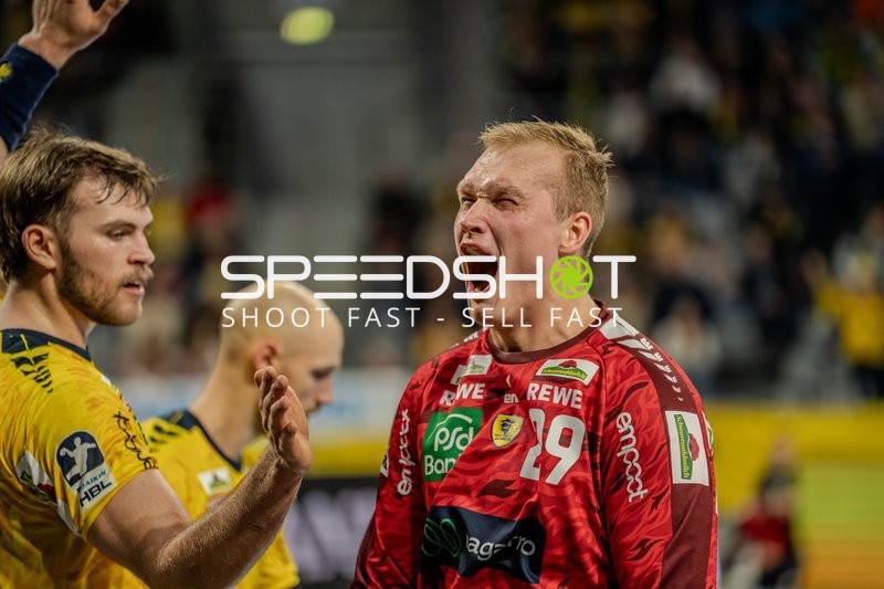 David Späth (29; Rhein Neckar Löwen) und Steven Plucnar Jacobsen (9; Rhein Neckar Löwen) in Jubel