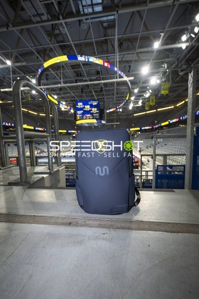 Leere SAP Arena mit Rhein-Neckar-Löwen Logo