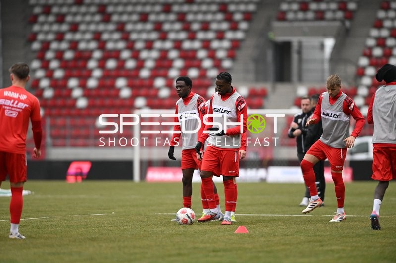 Spieler beim Aufwärmen