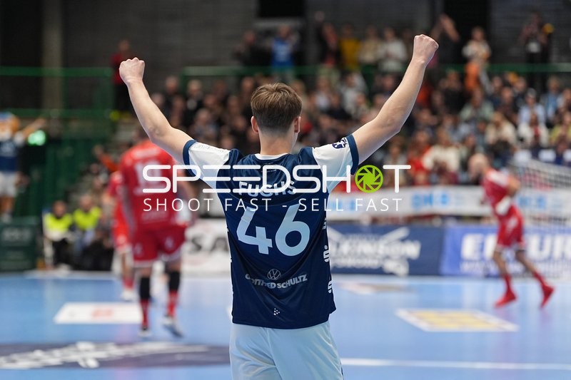 Julian Fuchs (46; Bergischer HC) jubelt