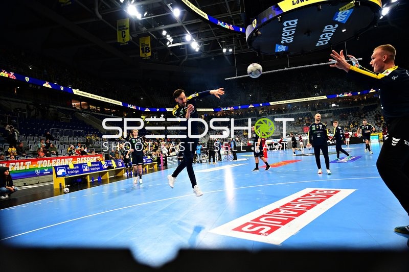 Szene mit David Späth (29; Rhein Neckar Löwen) und Patrick Groetzki (24; Rhein Neckar Löwen)