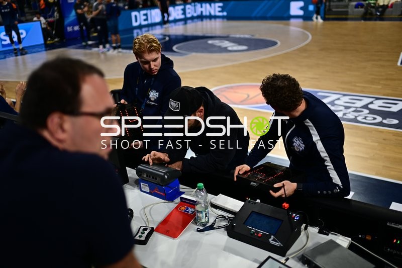 Stadion-Szene mit technischer Ausrüstung