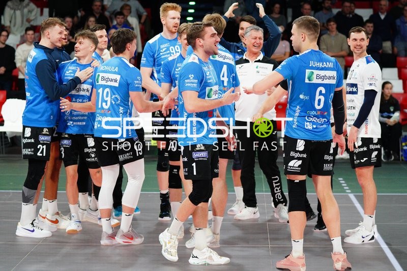 Spielszene mit Mart Naaber (99; BigBank Tartu), Rauno Kink (16; BigBank Tartu) und Rasmus Meius (1; BigBank Tartu)