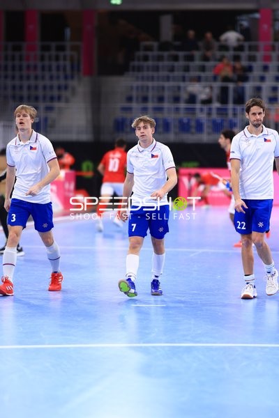 Drei Spieler von Tschechien in Aktion