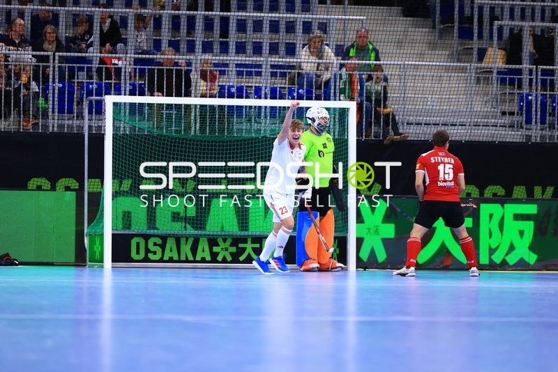 Torjubel von Eryk BEMBENEK (23; Polen) gegen Mateusz SZYMCZYK (32; Österreich)