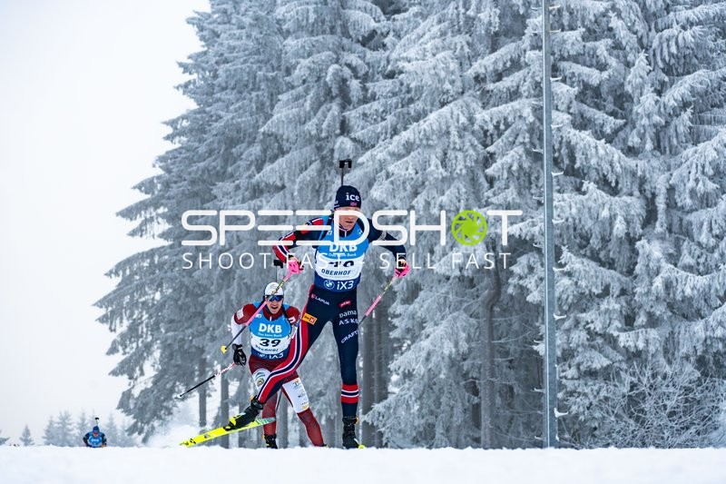 Biathlon, BMW IBU WORLD CUP BIATHLON, Sprint Männer 10km, Oberhof, Deutschland, ULDAL Martin #40 NOR, RASTORGUJEVS Andrejs #39 LAT