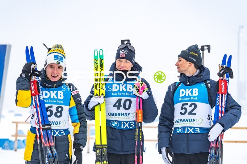 Biathlon, BMW IBU WORLD CUP BIATHLON, Sprint Männer 10km, Oberhof, Deutschland, SAMUELSSON Sebastian #68 SWE, ULDAL Martin #40 NOR, PERROT Eric #52 FRA