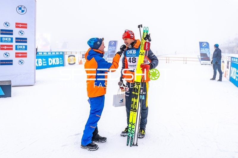 Biathlon, BMW IBU WORLD CUP BIATHLON, Sprint Männer 10 km, Oberhof, Deutschland, NAWRATH Philipp #48 GER, Stadionsprecher Niklas Fuchs