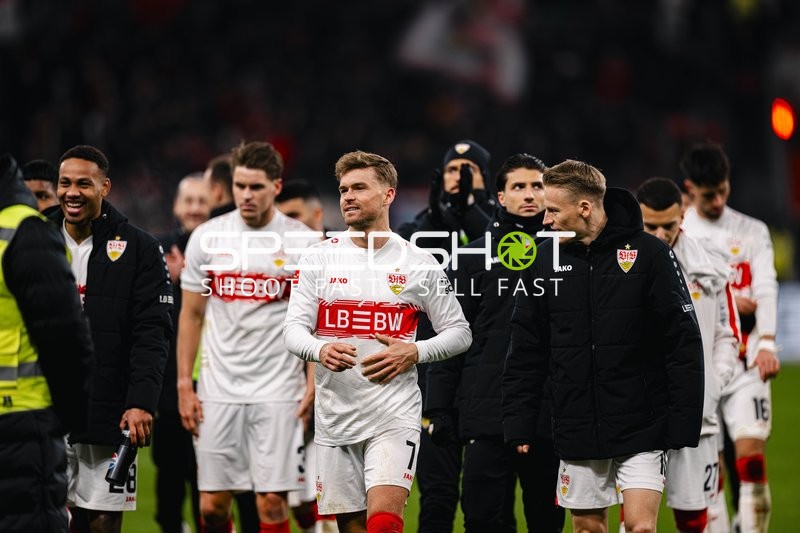 Spieler von VfB Stuttgart nach Spiel