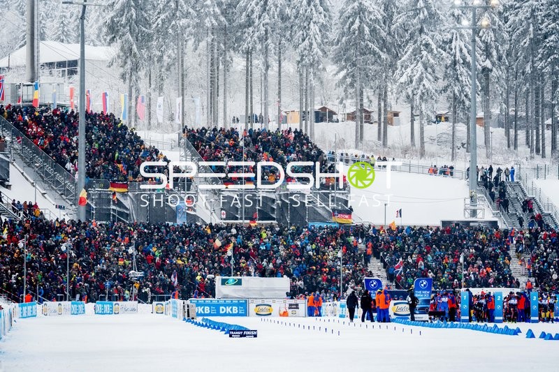 Startbereich bei Biathlon-Verfolgung in Oberhof