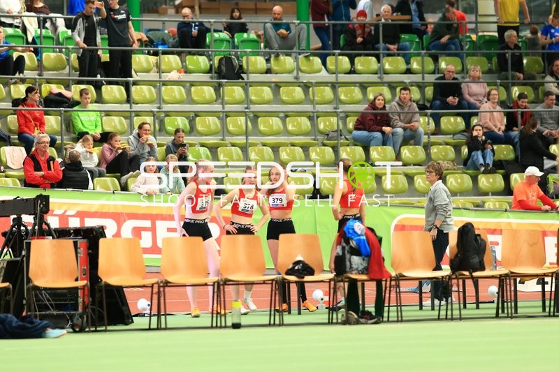 Vier Athletinnen im Glaspalast Sindelfingen