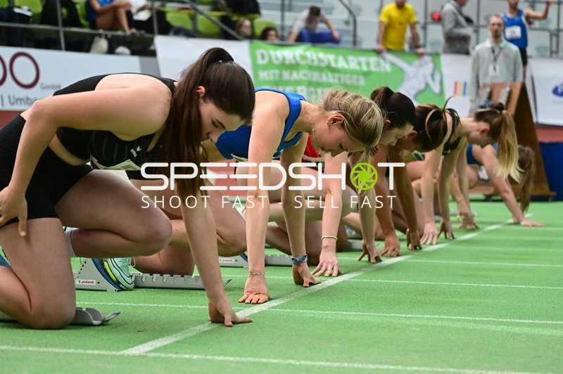 Startposition beim Sprint im Glaspalast