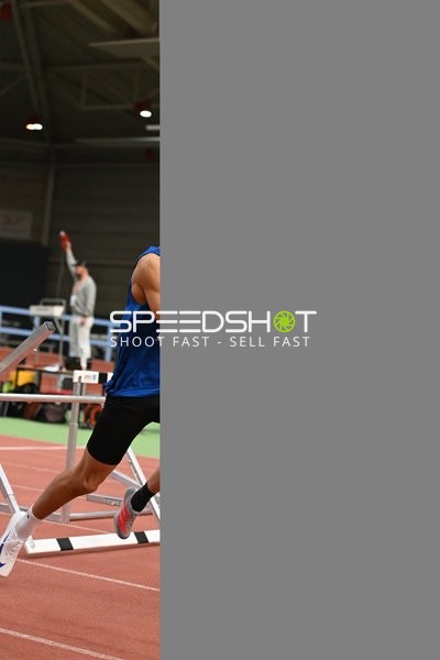 Athlet beim Hürdenlauf in Erfurt