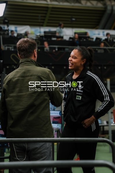 Athletin im Gespräch