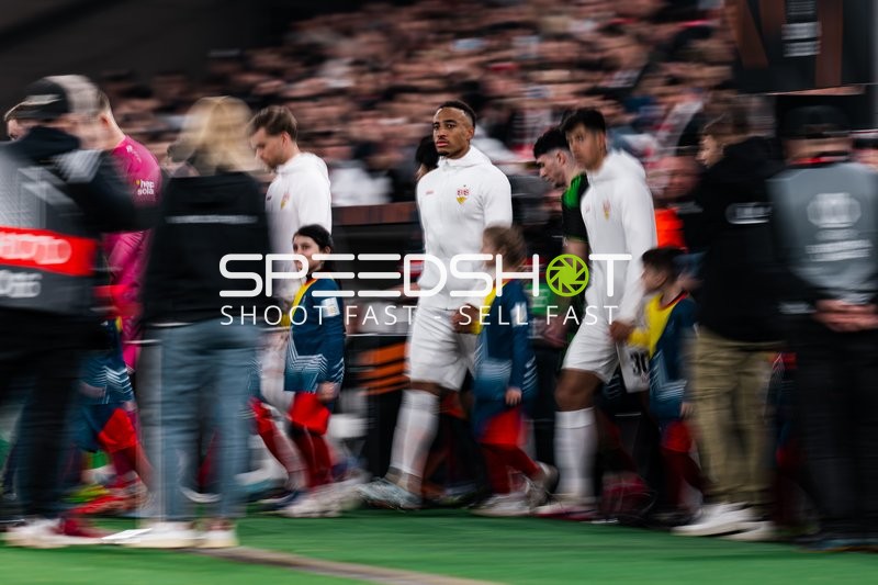 Spieler beim Einlaufen