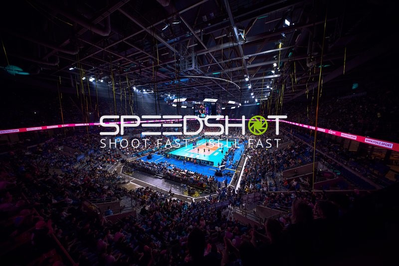 Volleyball Spielszene im DVV-Pokalfinale