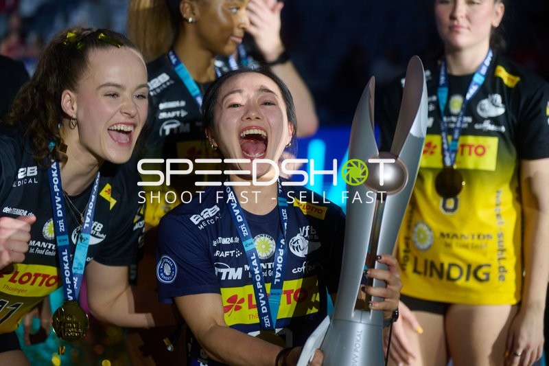 Volleyball Pokalfinale Feier