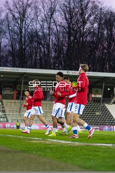 Spieler beim Aufwärmen