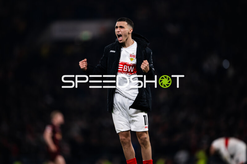 Spieler jubelt im Fokus