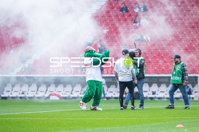 Maskottchen auf dem Spielfeld