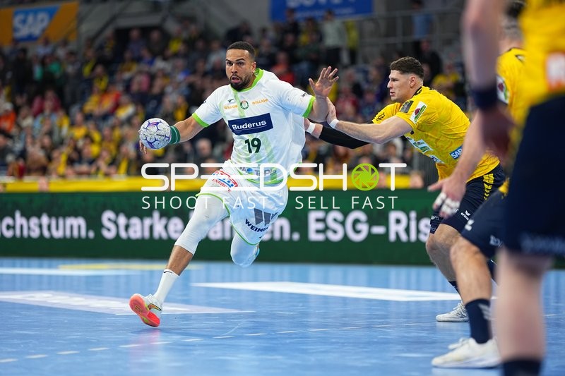 Handball | DAIKIN HBL | Szene mit Philipp Ahouansou (19; HSG Wetzlar) und Sebastian Heymann (13; Rhein Neckar Löwen)
