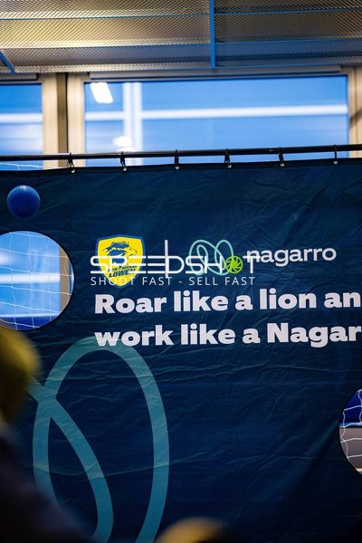 Banner mit Rhein-Neckar Löwen Logo