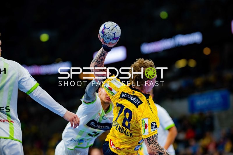 Szene mit Edwin Aspenbäck (78; Rhein Neckar Löwen) und 21; HSG Wetzlar