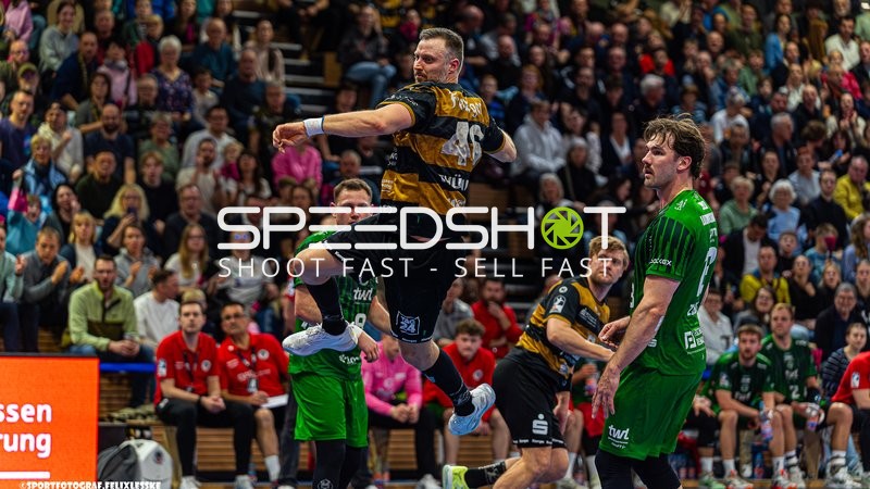 Szene mit Jonas Thummler (46; HC Elbflorenz Dresden) und Marc-Robin Eisel (9; Die Eulen Ludwigshafen)