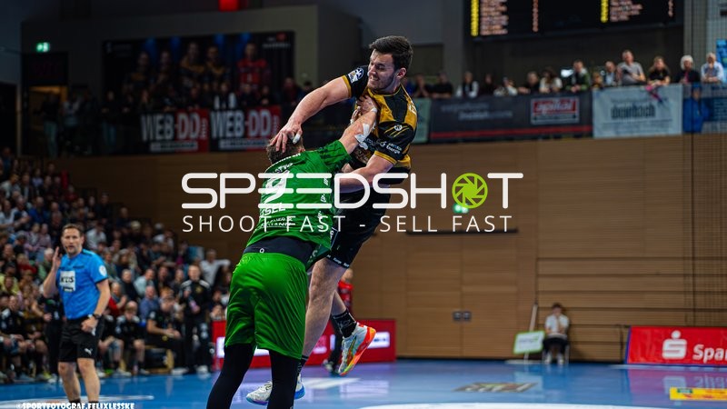 Szene mit Julius Dierberg (9; HC Elbflorenz Dresden) und Marc-Robin Eisel (9; Die Eulen Ludwigshafen)