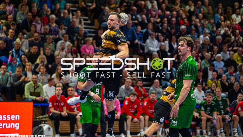 Szene mit Jonas Thummler (46; HC Elbflorenz Dresden) und Marc-Robin Eisel (9; Die Eulen Ludwigshafen)