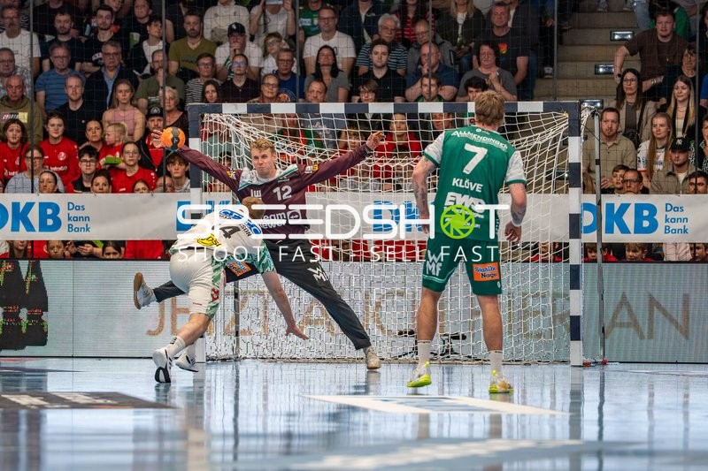 Kristian Saeveras #12 (Göppingen), Omar Ingi Magnusson #14 (Magdeburg), Victor Klöve #7 (Göppingen),