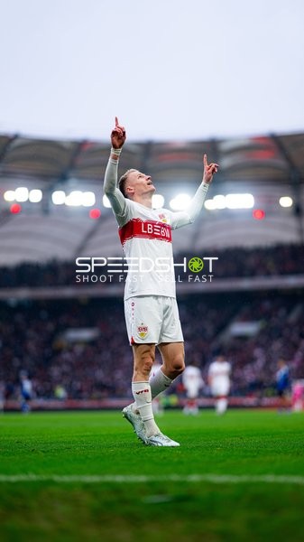 Jubel von Chris Führich (10; VfB Stuttgart)