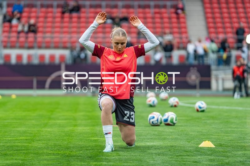 Spielerin beim Aufwärmen