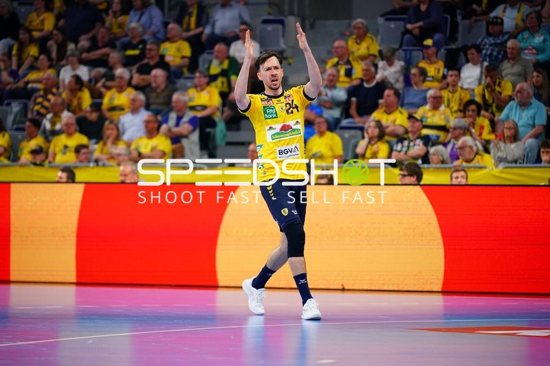 Patrick Groetzki bejubelt Tor - Rhein Neckar Löwen gegen MT Melsungen