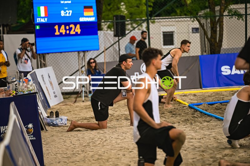 Deutschland Beachhandball Nationalmannschaft im Spiel gegen Italien in Zagreb