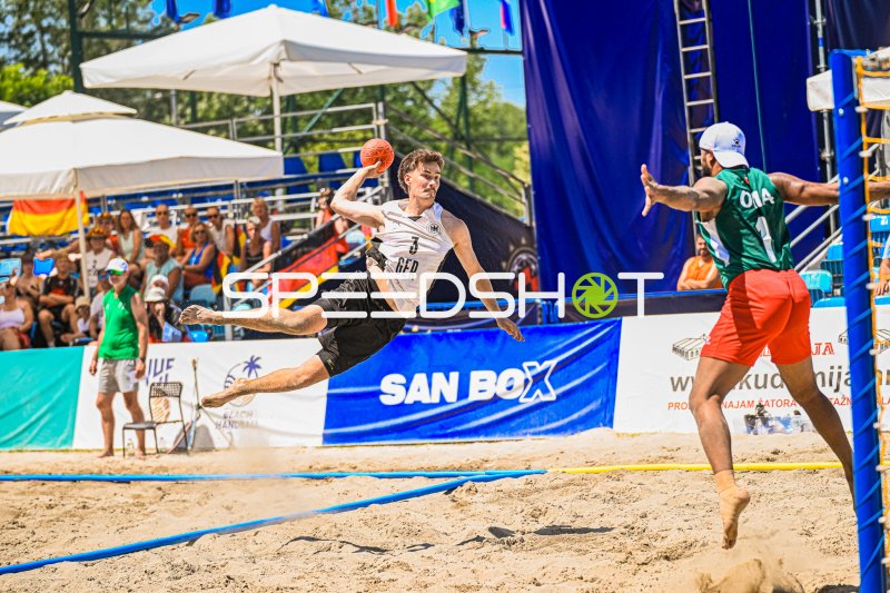 LIEBECK Lennart (#3; Deutschland Beachhandball) beim Sprungwurf in Zagreb