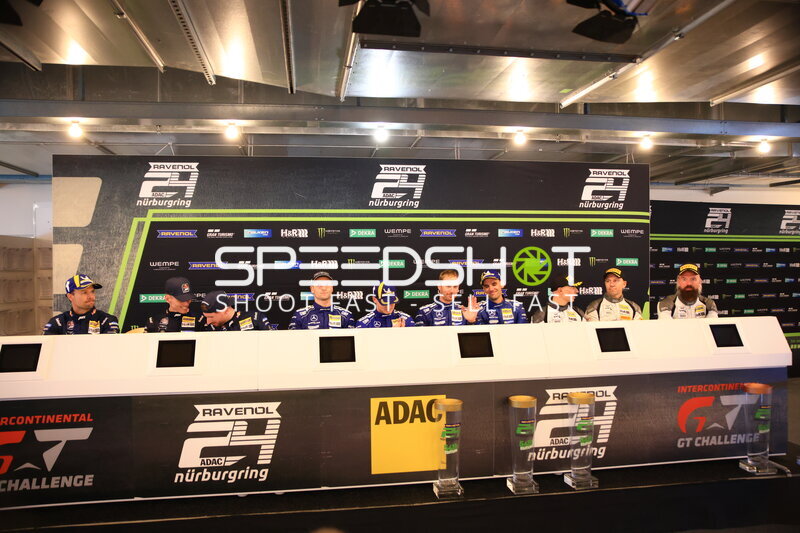 Fahrerkonferenz mit Nicki Thiim, Christian Krognes, Luca Stolz und Maro Engel am Nürburgring