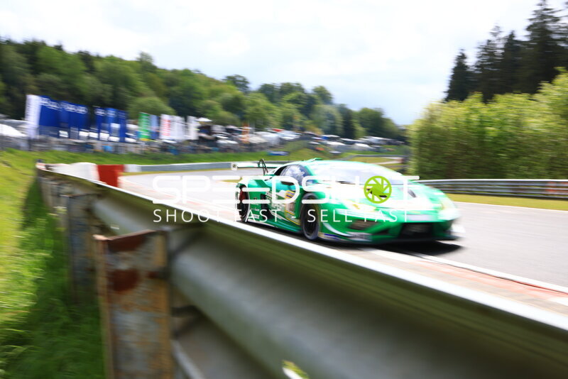 Grüner Lamborghini Huracán GT3 #91 von Reiter Engineering am Nürburgring