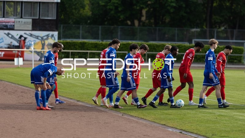 Spieler beider Teams beim Einlaufen