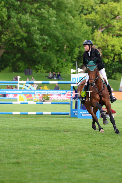 Reiterin beim Springreiten