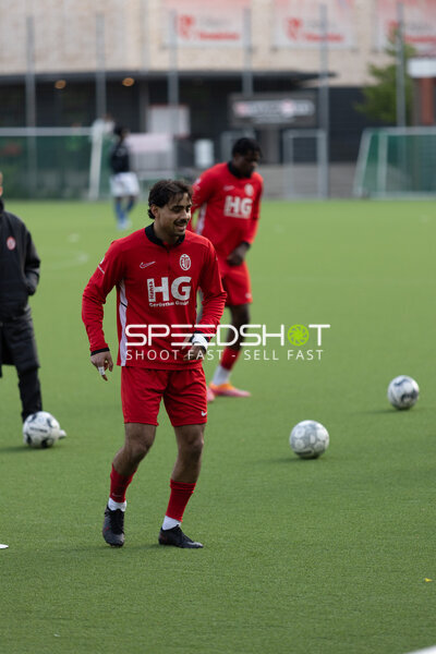 Spieler beim Aufwärmen