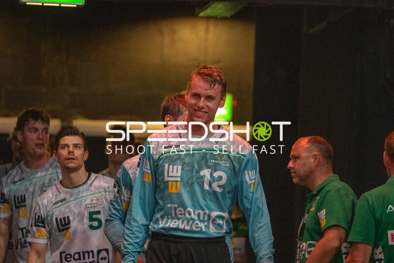 Kristian Saeveras (#12; Frisch Auf Göppingen) und Velde Rutger Ten (#5; Frisch Auf Göppingen) in der Barclays Arena